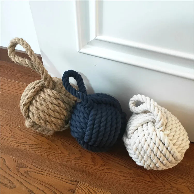 Türstopper im Mediterranen Stil – Dekorativer Seilball Türhalter | Kreatives Rustikales Design für Zuhause, Restaurants & Bars Kaufschwan®