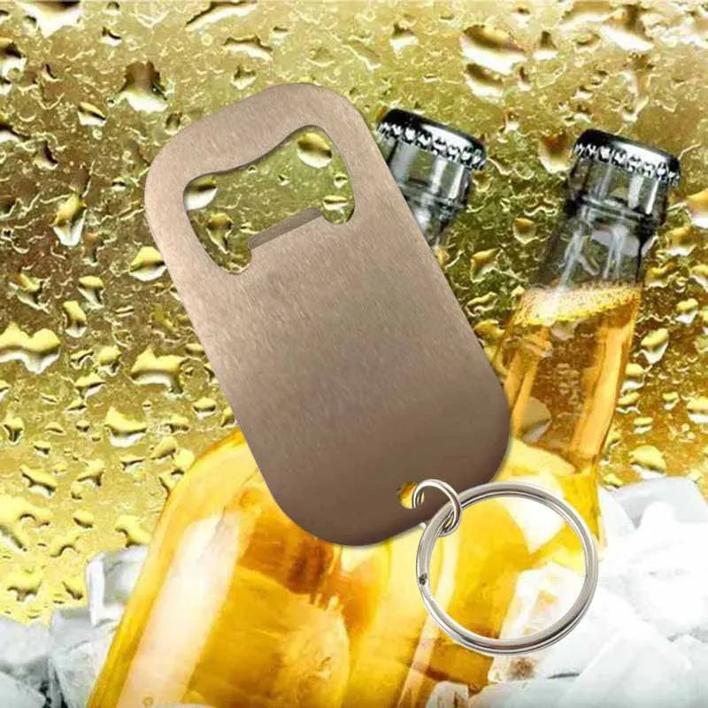 50 Stück Personalisierte Flaschenöffner-Schlüsselanhänger – Kostenlos graviert mit Logo | Edelstahl, Geschenk für Hochzeit, Geburtstag & Taufe