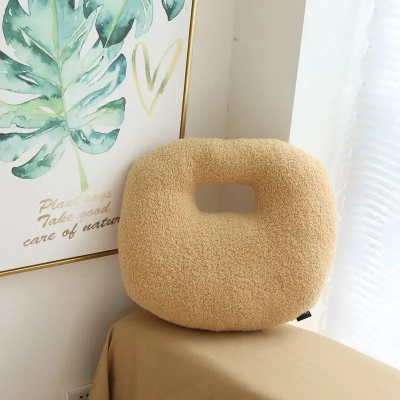 3D Samt Wolken Kissen | Weiches & Bequemes Rundkissen für Sofa Kaufschwan® Khaki Handtasche 42x37cm