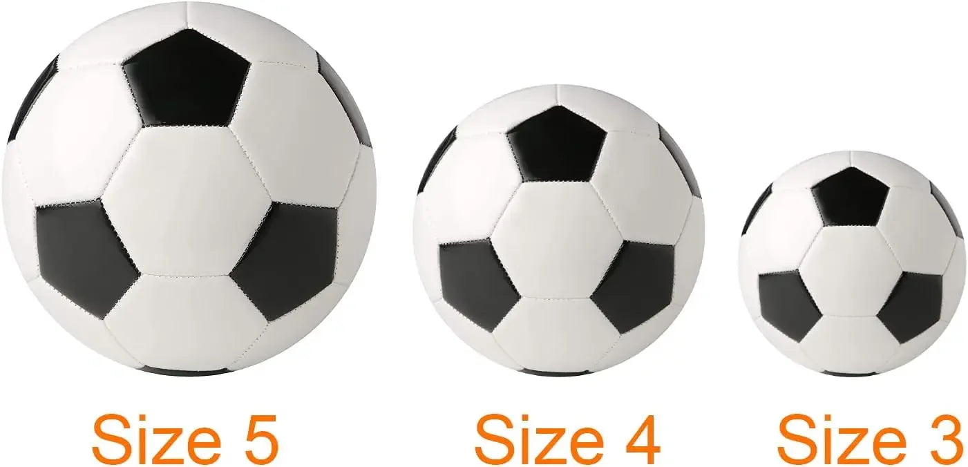 Professioneller Trainingsfußball – Größe 3, 4, 5 Klassisches Weiß-Schwarz Design | Hochwertiger PU Ball für Training & Freizeit Kaufschwan®
