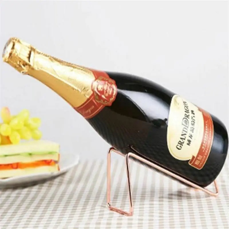 Einfacher Weinflaschenhalter – Edelstahl Flaschenständer | Moderner Halter für Wein & Bier | Stilvolles Bar-Accessoire für Zuhause