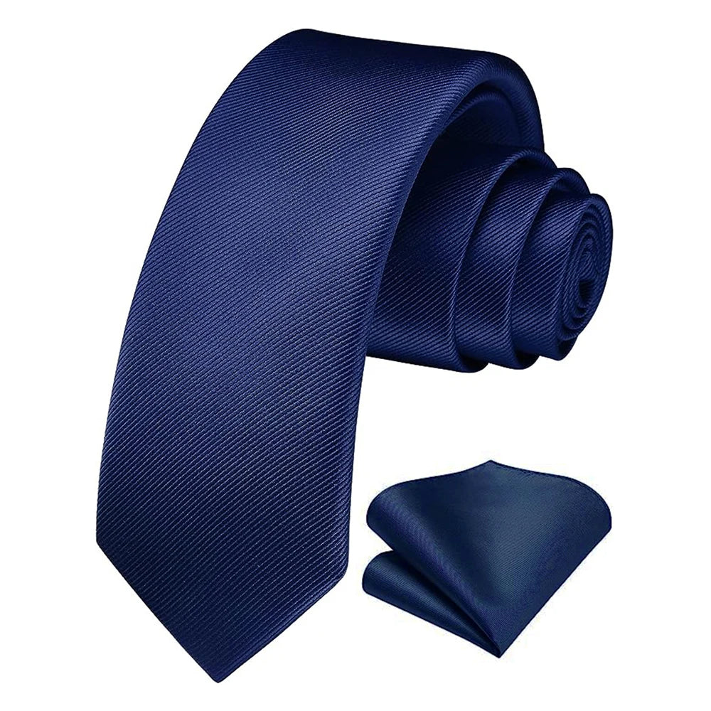Herren Seidenkrawatten-Set – 6 cm Schmale Krawatte mit Passendem Einstecktuch | Elegantes Geschenk für Hochzeit, Business & Formelle Anlässe
