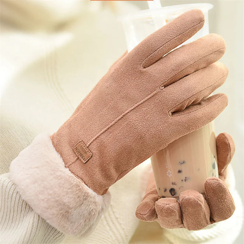 Damen Winterhandschuhe – Warme Touchscreen Thermo-Handschuhe mit Fleece-Futter | Winddichte Weiche Handschuhe für Outdoor & Wandern Kaufschwan®