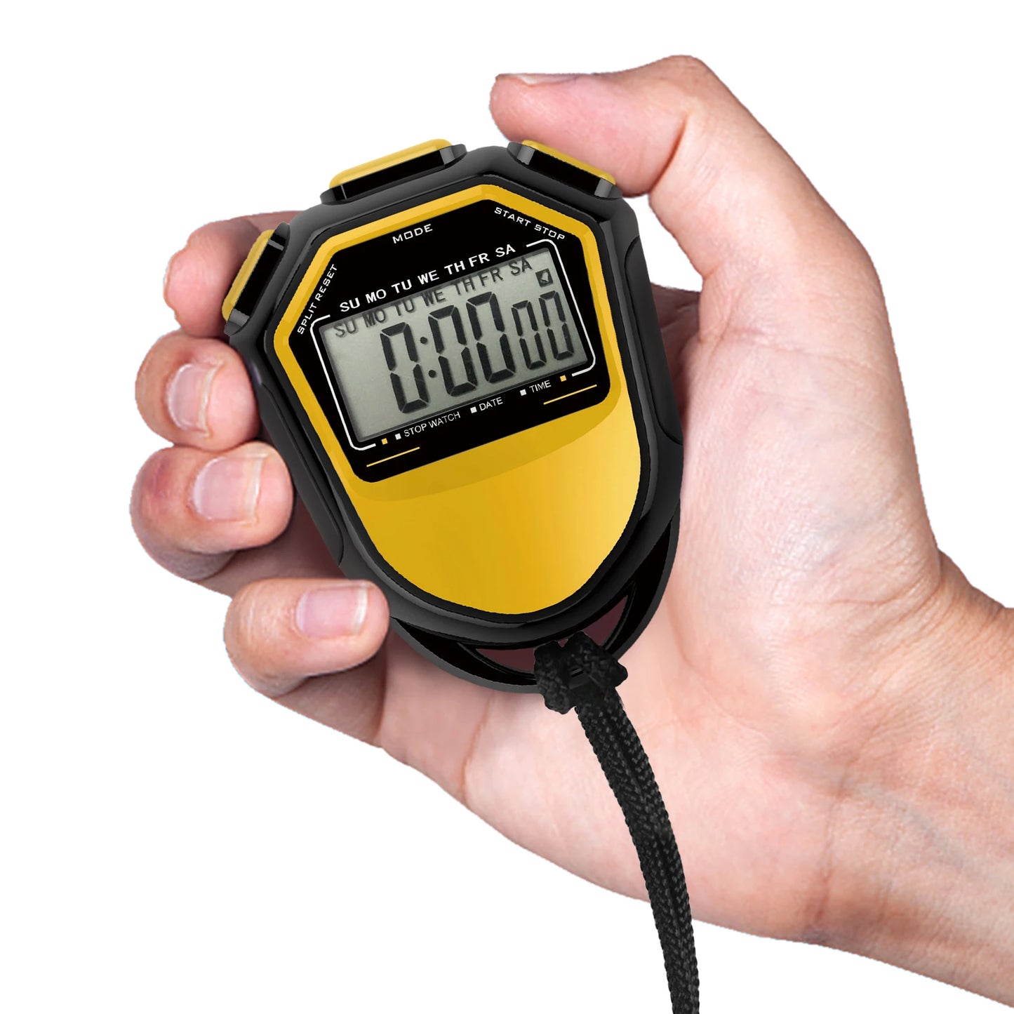 Wasserdichte Digitale Stoppuhr – Handheld LCD Sport Timer mit Band | Chronograph Zähler für Schwimmen, Laufen & Fußballtraining Kaufschwan®