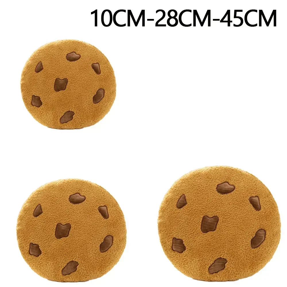 Keks Kissen | Schokoladenstückchen Keks Plüschkissen | Rundes Kissen für Boden, Sofa, Schlafzimmer Dekor & Geschenk Kaufschwan®