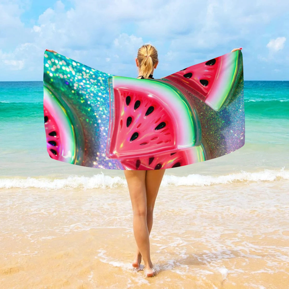 Großes Strandtuch mit Früchte-Print – Ultrafeines Mikrofaser Handtuch | Schnell Trocknend & Saugfähig für Strand, Urlaub & Camping