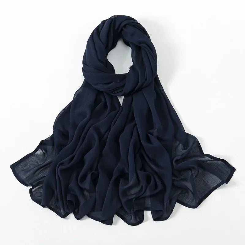 Damen Hijab Schal aus Baumwolle, Rayon & Modal – Großformat 190×85cm | Muslimisches Kopftuch, Eleganter Turban & Umschlagtuch