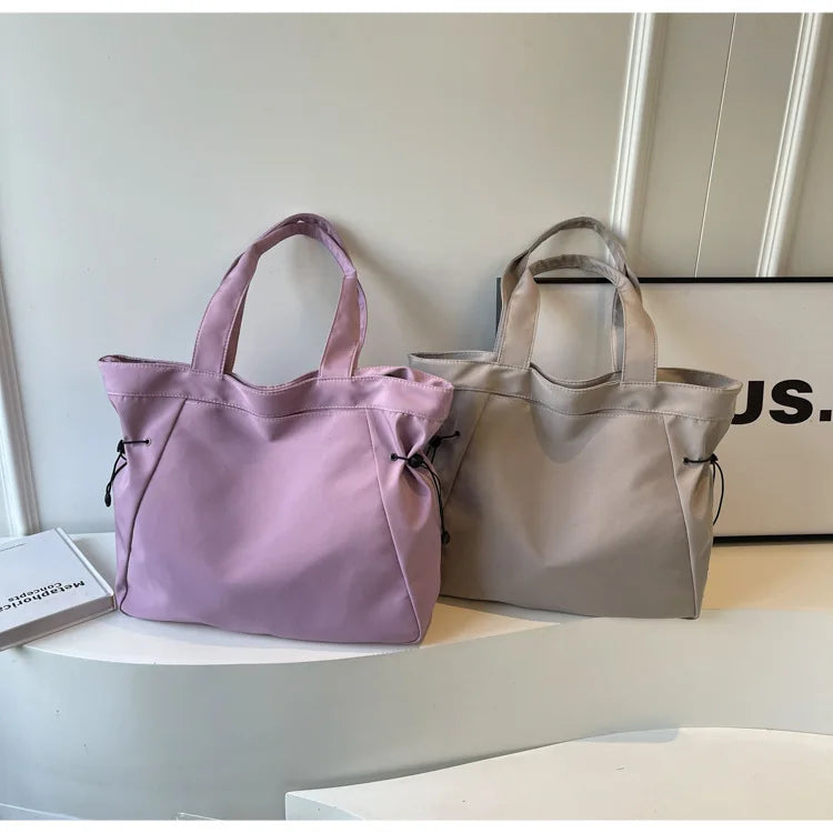 Casual Fashion Tote Bag mit Großer Kapazität – Damen Schultertasche für Reisen & Alltag | Ästhetische Handtasche mit Kordelzug