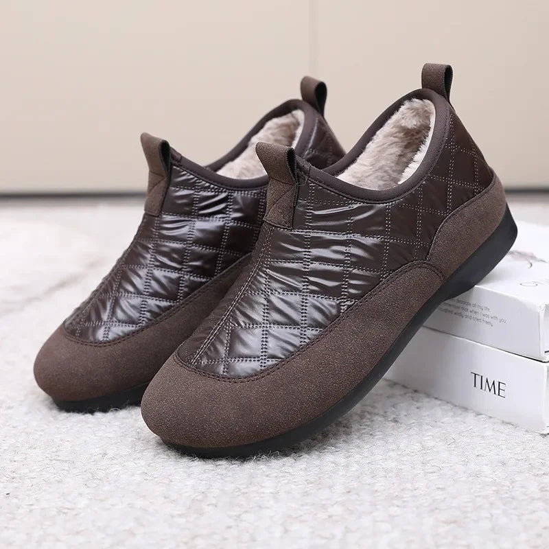 Damen Winter Schneestiefel – Wasserdicht & Rutschfest | Warme Kunstfell Gefütterte Baumwollschuhe im Koreanischen Stil