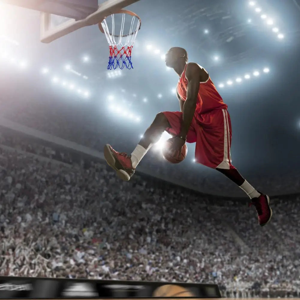 Allwetter Basketballnetz – Standard Dreifarbiges Netz für Outdoor Körbe | Strapazierfähiges Basketball Netz für Sport & Freizeit Kaufschwan®