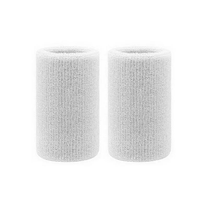 2 Stück Sport Schweißbänder – Schweißabsorbierende Tennis & Fitness Armbänder | Atmungsaktive Elastische Handgelenkbänder für Damen & Herren Kaufschwan® 2 Stück weiß 11 cm