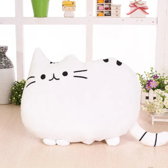 Kreatives Heimdekor Sofa- & Nachttischkissen | Meow Star Kissen | Großes Katzen Cartoon Keks Kissen Kaufschwan® Weiß 40X30cm