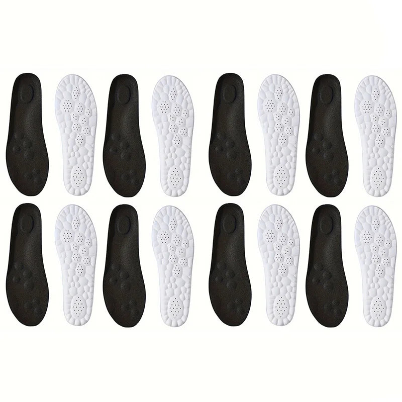 Latex Sport Einlegesohlen – Weiche Orthopädische Fußgewölbestütze | 1/2/4 Paar | Atmungsaktive & Geruchshemmende Schuheinlagen Kaufschwan® 8 Paar-Schwarz EU37-38