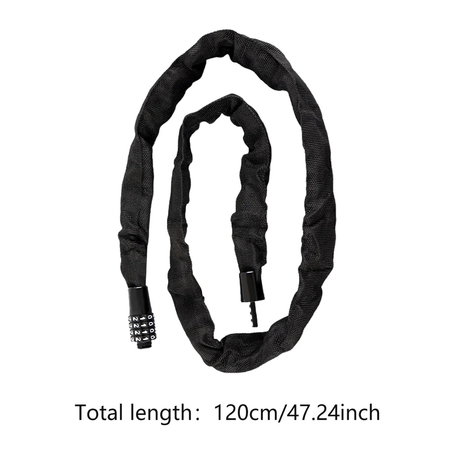 Anti-Diebstahl Fahrrad Kettenschloss – Universelles Zahlenschloss für Fahrrad, Roller & Skateboard | 4-stelliger Code 80/100/120cm Kaufschwan® 120cm