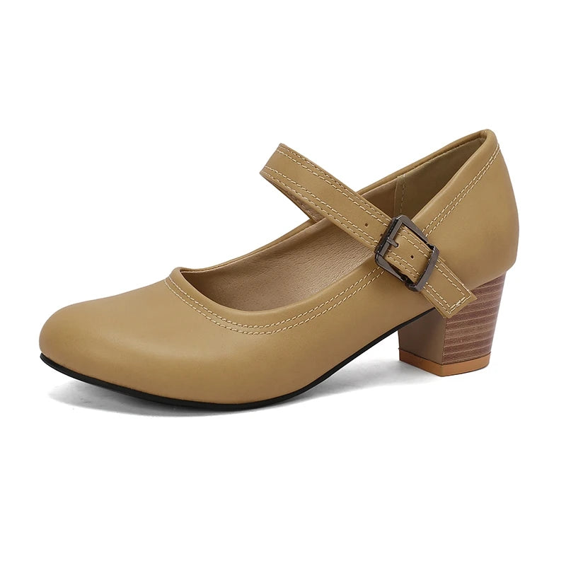 Damen Pumps mit Blockabsatz – Runde Spitze & 5 cm Absatz | Elegante Business-Schuhe für Büro & Karriere Kaufschwan®