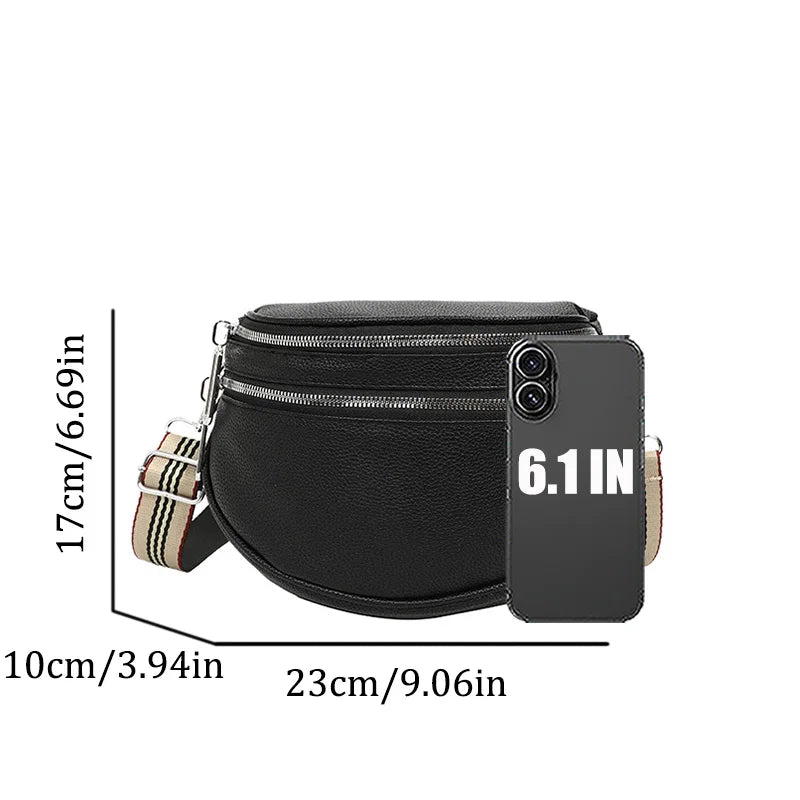 Damen Crossbody Tasche – Leichte PU Leder Handtasche mit Litchi-Struktur & Besticktem Verstellbarem Schulterriemen Kaufschwan®