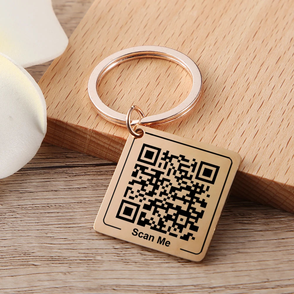 Personalisierter QR-Code-Schlüsselanhänger – Individuelle Visitenkarte aus Edelstahl | Firmenlogo, Hochzeit & Party Geschenk