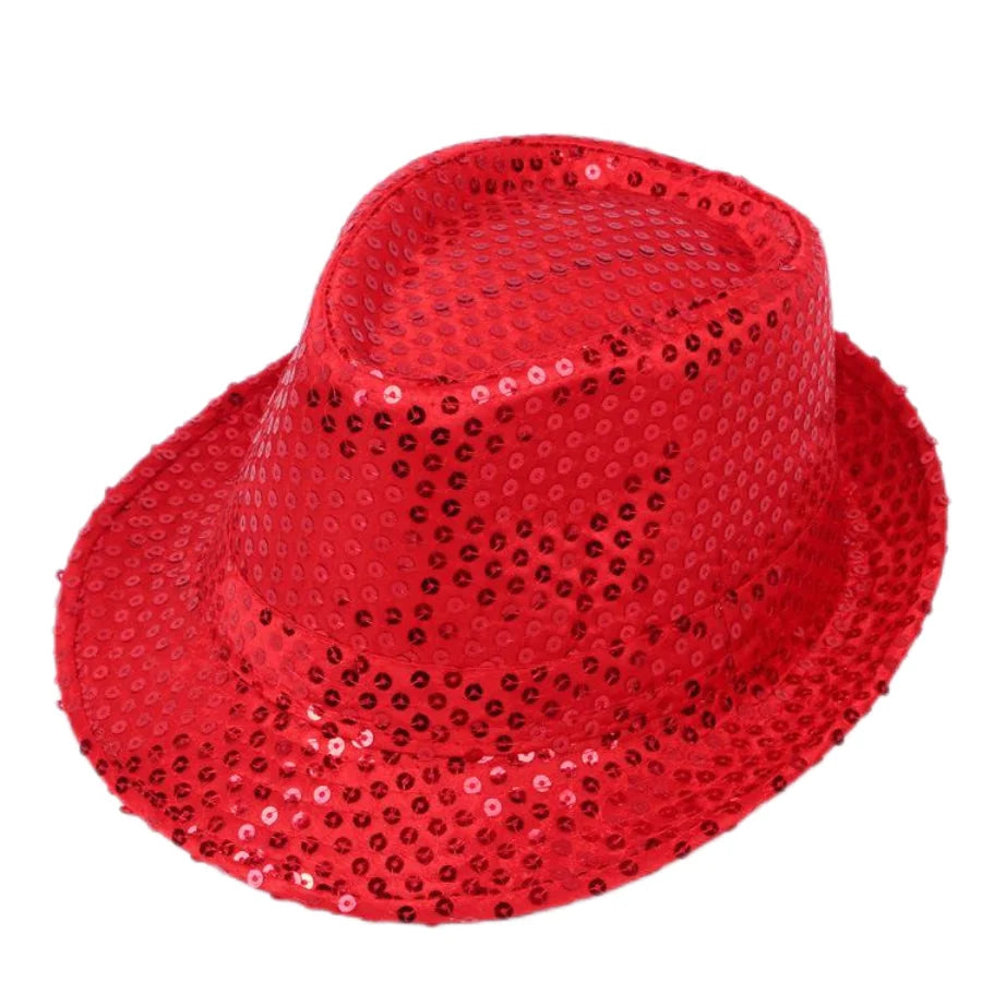 Britischer Top Jazz Hut – Herren & Damen Bühnenhut mit Pailletten, Glänzende Weihnachtsfedora, Party, Eltern-Kind, Halloween Kaufschwan®