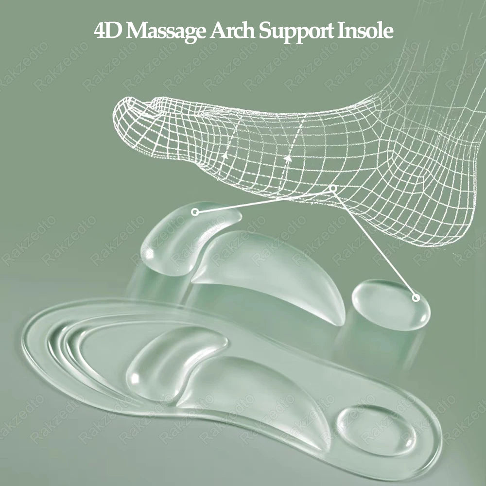 Medizinische Silikon Orthopädische Einlegesohlen Damen | Fußgewölbeunterstützung & Massage Gel Pads bei Plattfüßen & Plantarfasziitis Kaufschwan®