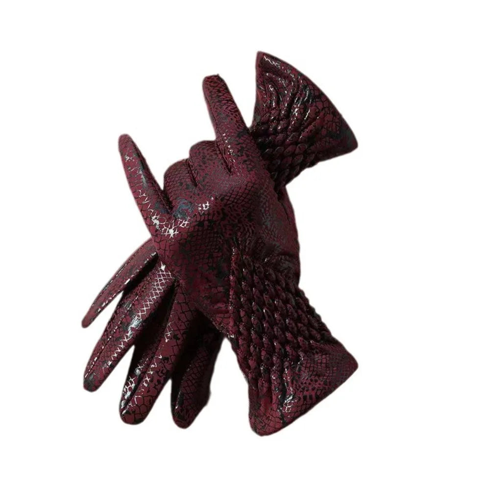Schlangenleder-Muster Winterhandschuhe – Unisex Touchscreen Handschuhe | Warme Modische Handschuhe für Autofahren & Outdoor Kaufschwan®
