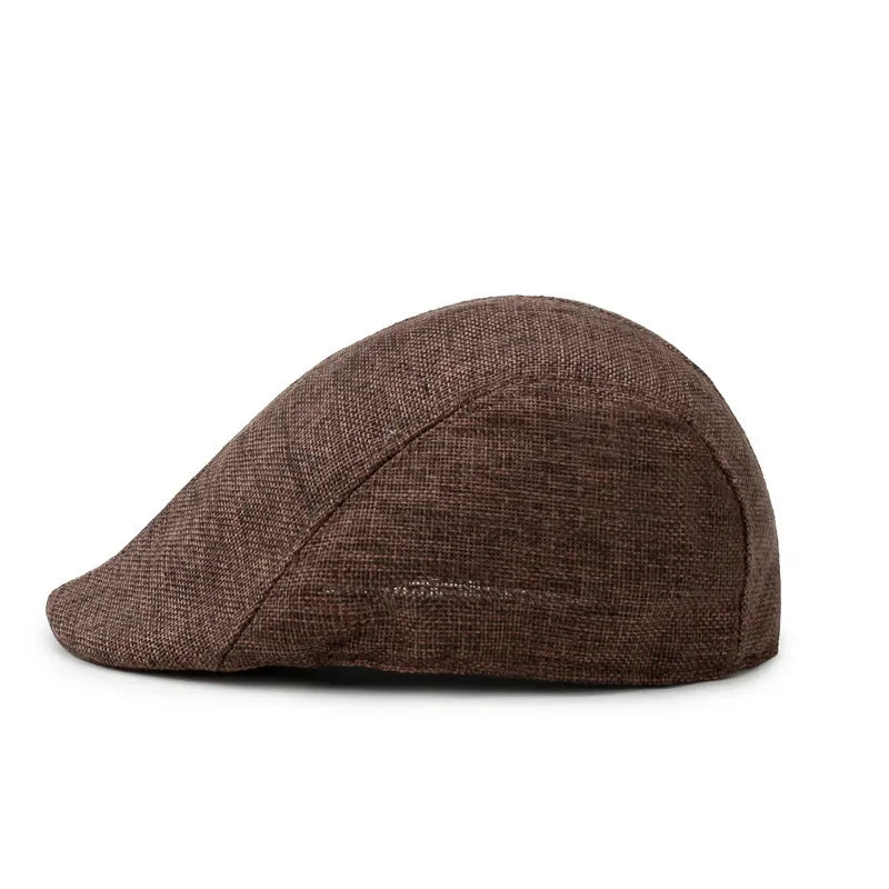 Herren Vielseitige Baumwoll-Leinen Barett Mütze | Frühling & Herbst Britische Retro Duckbill Cap | Atmungsaktive Maler Kappe Mode Accessoire Kaufschwan®