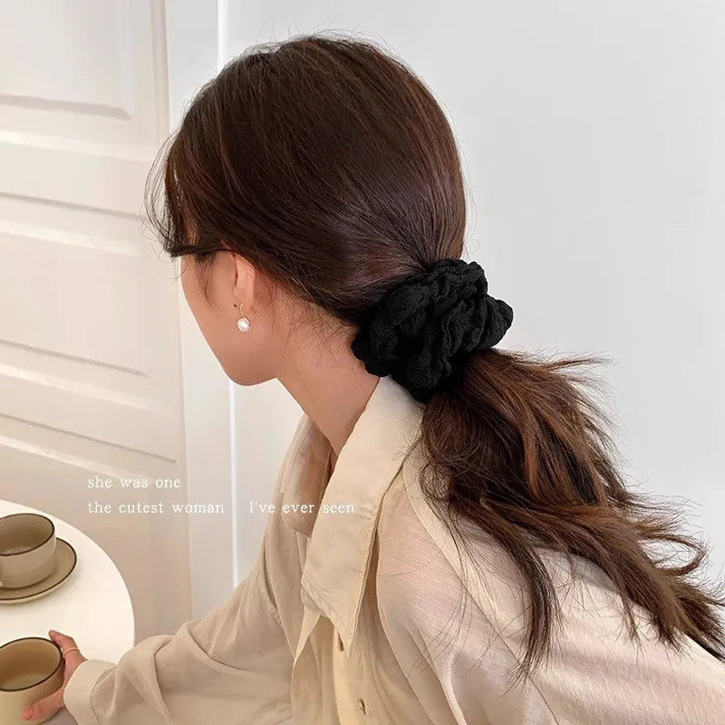 Haargummi Großes Scrunchie Einfarbig | Weiches Haargummi für Damen & Mädchen | Schonender Zopfhalter & Dutt-Accessoire Kaufschwan®