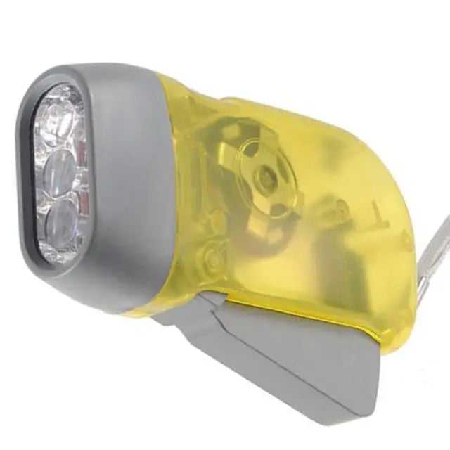 3 Led Hand-Dynamo Taschenlampe – Kurbelbetriebene Wind-Up Lampe | Selbstladende Camping-Leuchte für Outdoor, Zuhause & Notfälle Kaufschwan® Gelb
