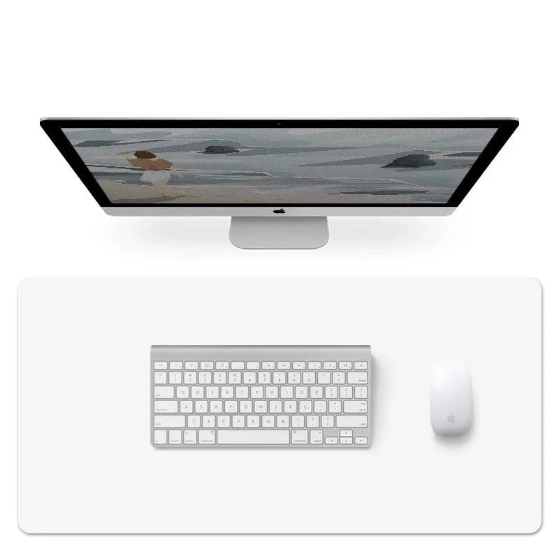 PU Leder Schreibtischunterlage – Groß 60x30cm Wasserdichtes Mousepad | Tastaturmatte & Gaming Mauspad Kaufschwan® Elfenbein