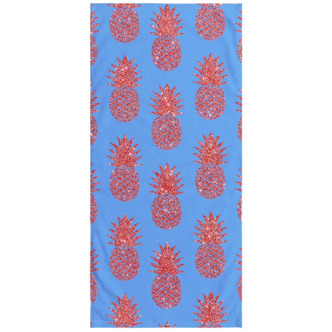 Buntes Ananas Motiv Handtuch – Schnell Trocknend & Saugfähig | Weiches Mikrofaser Reise-, Sport-, Bade- & Strandtuch