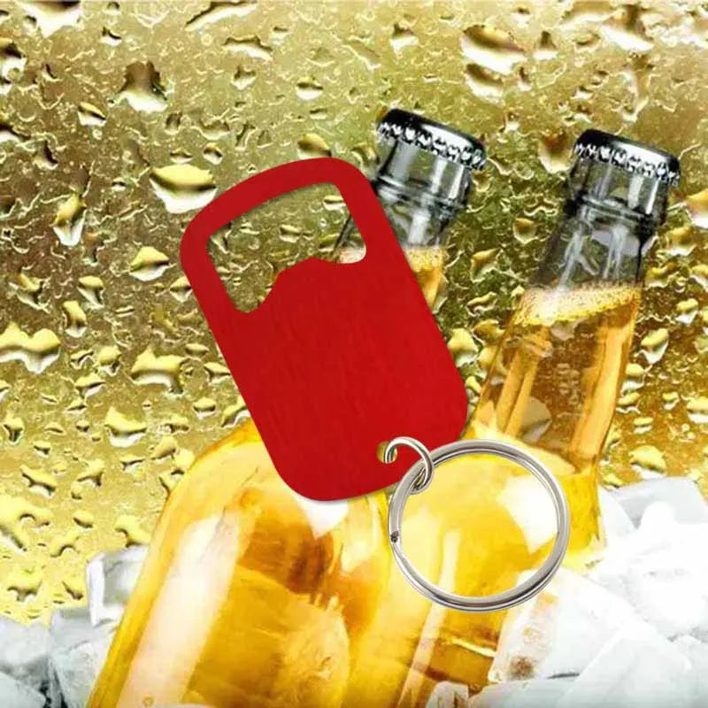 50 Stück Personalisierte Flaschenöffner-Schlüsselanhänger – Kostenlos graviert mit Logo | Edelstahl, Geschenk für Hochzeit, Geburtstag & Taufe