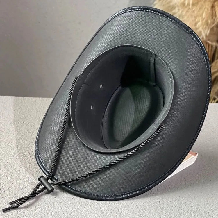 Kunstleder Western Cowboy Hut für Damen & Herren – Vintage Gentleman Dress Hat, Panama Cowgirl Jazz Cap, Klassischer Sombrero Kaufschwan®