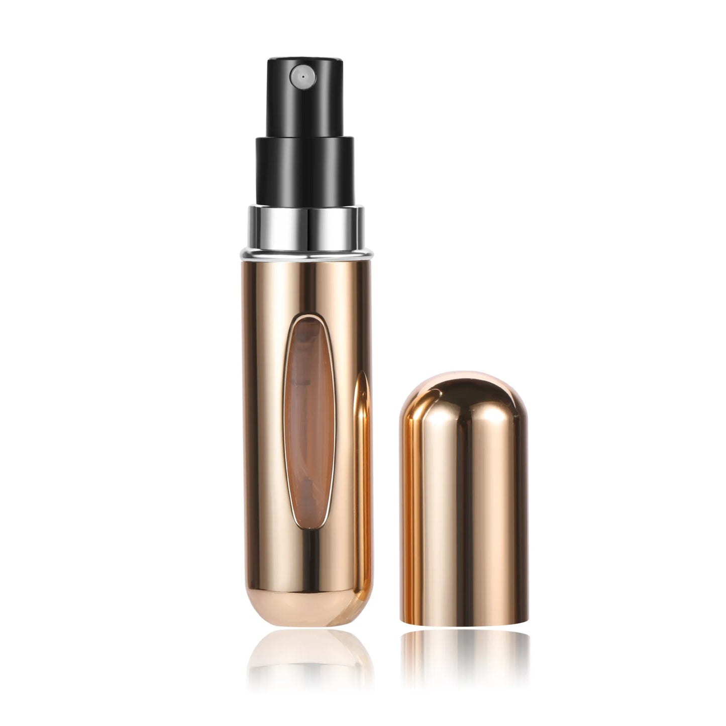 5ml Perfume Refill Bottle Portable Mini Refillable Spray Jar Scent Pump Empty Cosmetic Containers Atomizer for Travel Tool Hot Kaufschwan® Gold-Braun 5ml