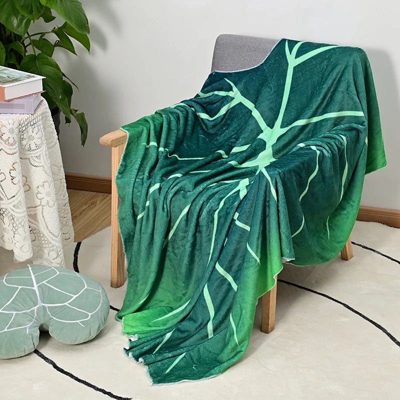 150×200CM Super Weiche Große Blattdecke – Gloriosum Pflanzenmotiv, Kuscheldecke für Sofa, Bett & Wohnaccessoires Kaufschwan®