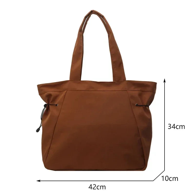 Casual Fashion Tote Bag mit Großer Kapazität – Damen Schultertasche für Reisen & Alltag | Ästhetische Handtasche mit Kordelzug