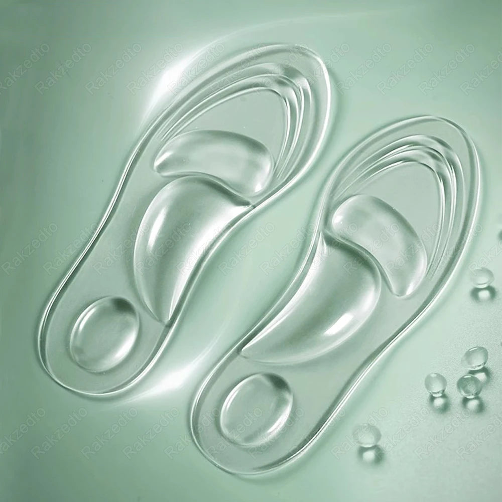 Medizinische Silikon Orthopädische Einlegesohlen Damen | Fußgewölbeunterstützung & Massage Gel Pads bei Plattfüßen & Plantarfasziitis Kaufschwan® Transparent EU35-40 for Women