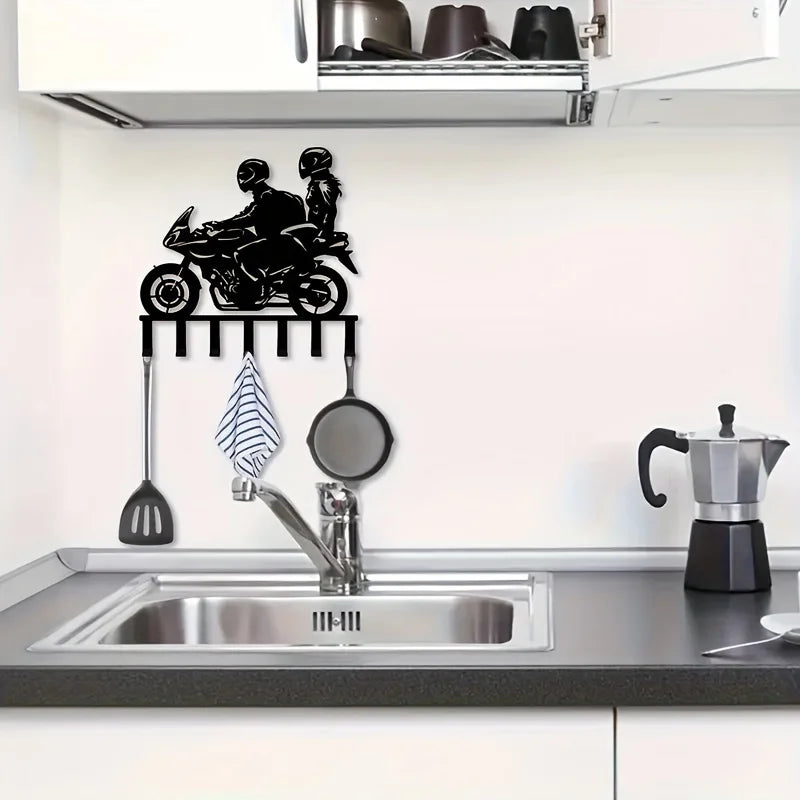 Wandhaken im Industriestil aus Metall – Moderner Schlüsselhalter | Dekorativer Wand Organizer für Wohnzimmer & Küche