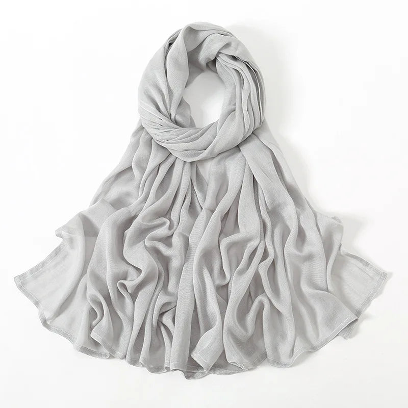 Damen Hijab Schal aus Baumwolle, Rayon & Modal – Großformat 190×85cm | Muslimisches Kopftuch, Eleganter Turban & Umschlagtuch