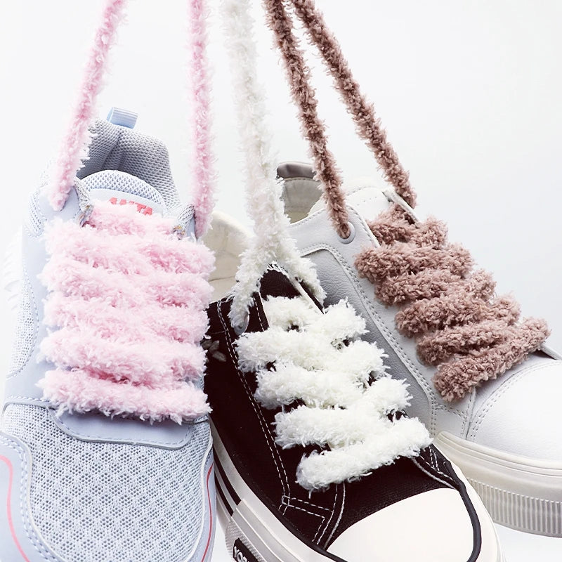 Plüsch Runde Schnürsenkel – 1cm Breite Weiche Laces für Sneaker & Freizeitschuhe | Verschiedene Längen 80/100/120/140/160cm Kaufschwan®