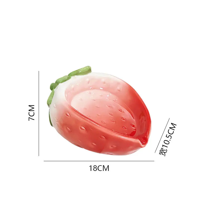 Erdbeer-Seifenschale – Niedlicher Seifenhalter aus Keramik mit Ablauf, Wasserfreie Aufbewahrung fürs Badezimmer Kaufschwan®