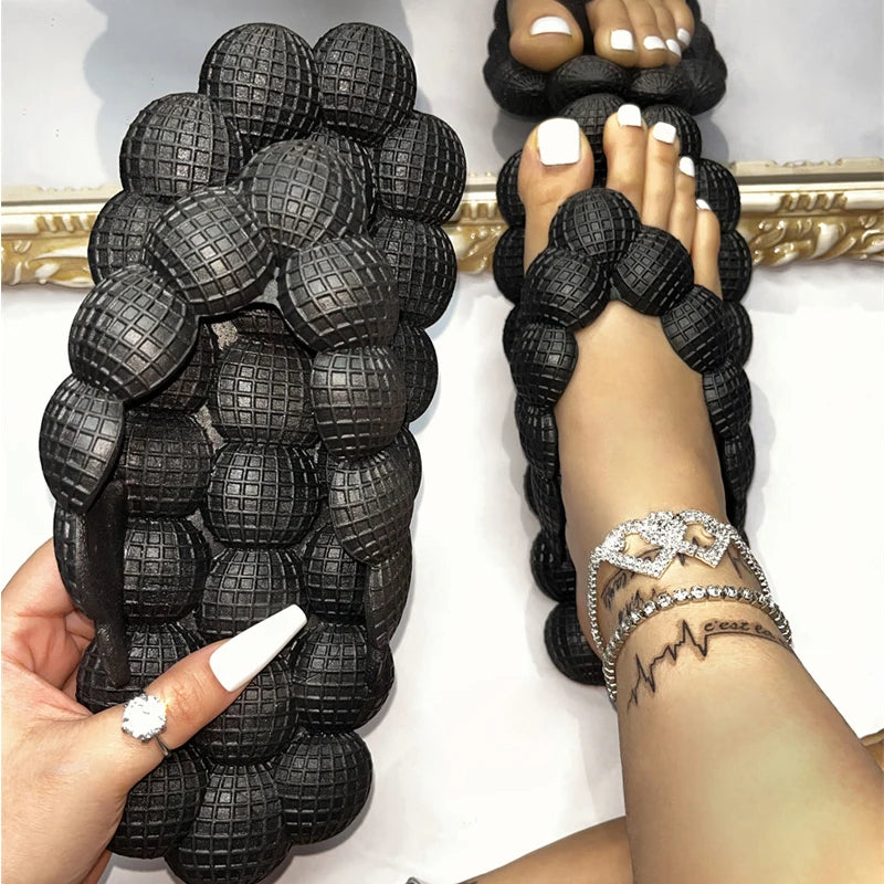 Damen Bubble Flip-Flops | Sommer Fashion Offene Bubble-Slipper | Indoor, Strand & Flache Sandalen Kaufschwan®