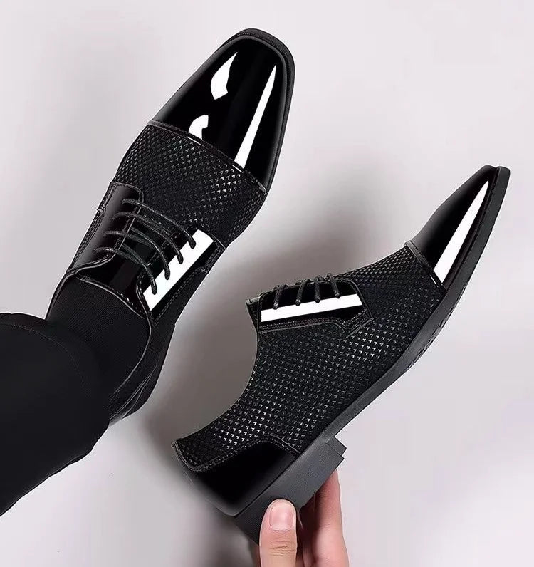 Herren Business-Freizeitschuhe – Atmungsaktive Lederschuhe mit Spitzem Design | Elegante Designer-Schuhe für Sommer & Alltag Kaufschwan®