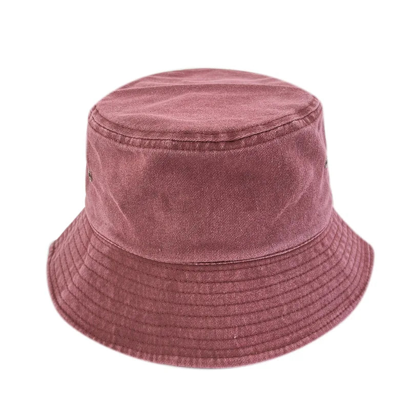 Unisex Baumwoll Anglerhut – Sommerhut aus gewaschenem Jeansstoff für Damen, Outdoor & Reise, Sonnenschutz Kaufschwan® Rot