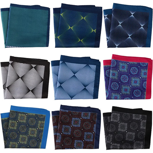 Großes 30×30CM Herren Einstecktuch – Mehrfarbig Bedruckt mit Blumen-, Paisley-, Hahnentritt- & Geometrischem Muster Kaufschwan®