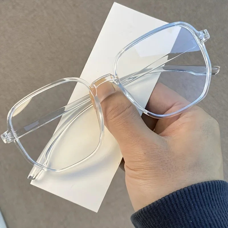 1 piece of women's jelly colored fashionable flat frame new retro simple irregular glasses suitable for daily outings Kaufschwan®