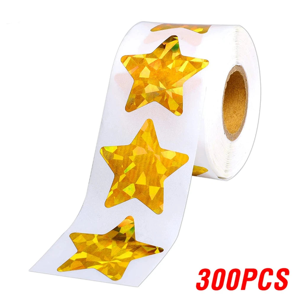 50–500 Stück Silberne Folien-Sternaufkleber – Holografische Belohnungs-Sticker für Kinder, Lehrer & Bastelarbeiten | Glänzende Sterne für Dekoration & Unterricht