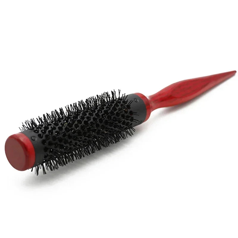 Professionelle Antistatische Rundbürste – Wildschweinborsten Föhn- & Lockenbürste | Styling-Tool für Lockiges Haar & Salon