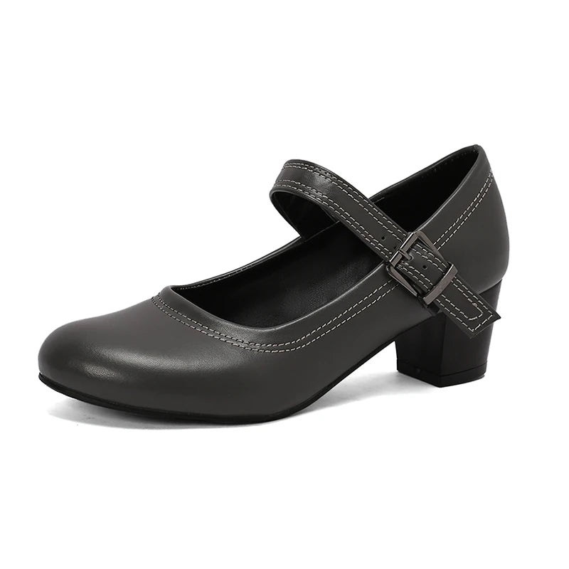 Damen Pumps mit Blockabsatz – Runde Spitze & 5 cm Absatz | Elegante Business-Schuhe für Büro & Karriere Kaufschwan®