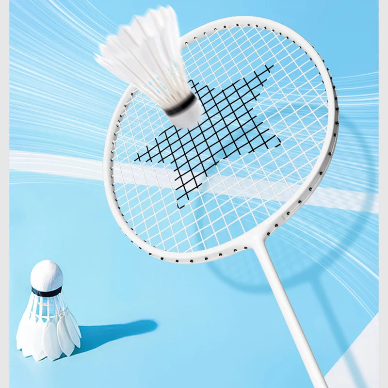 Professionelles Badminton Set – 4U Aluminium-Carbon Schläger mit 2 Federbällen & Tragetasche | Outdoor Trainings Battledore Set Kaufschwan®