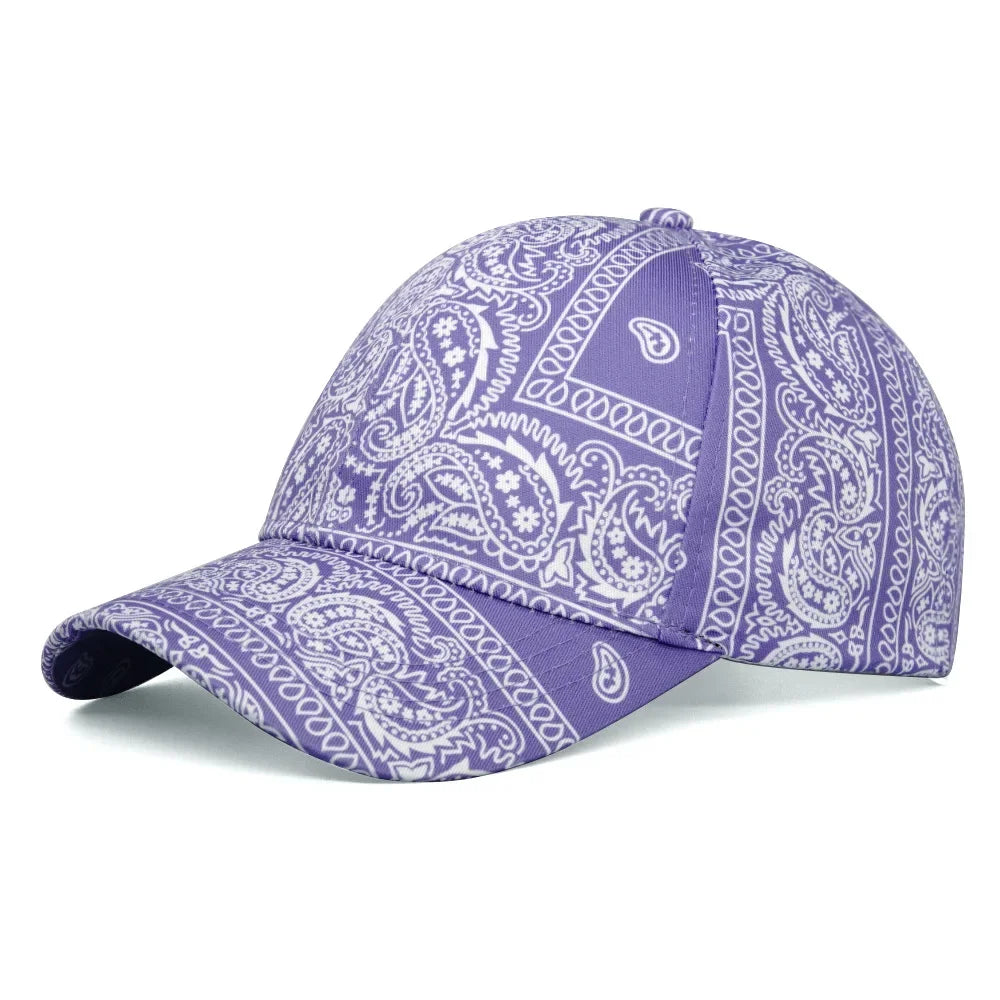 Cashew Blumen Unisex Baseballkappe | Verstellbare Dad Hat für Damen & Herren | Sommer Outdoor Sonnenkappe Hip Hop Trucker Kaufschwan® BQM-A14-Lila Einstellbar