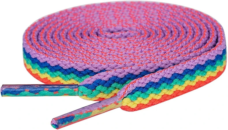 Regenbogen Farbverlauf Schnürsenkel – Bunte Flache Laces für Sneaker & Leinenschuhe | Modisches Accessoire für Low-Cut & High-Tops Kaufschwan®